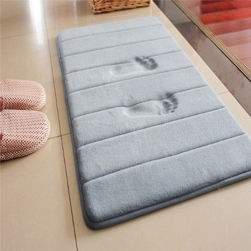 Soft Coral Velvet Memory Foam Bath Mat Ultra Absorbent Non Slip Rubber Back