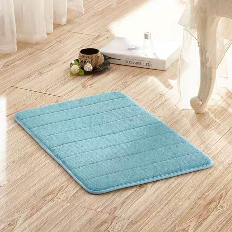 Soft Coral Velvet Memory Foam Ultra Absorbent Bath Mat Non Slip Base