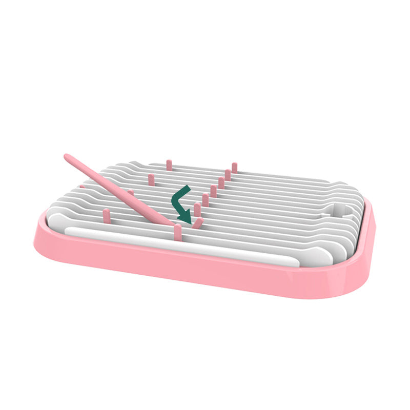Space Saving Baby Bottle Drying Rack Countertop Organizer with Lid