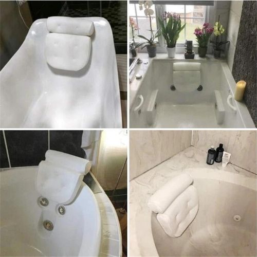 alt: 2 Panel Luxury Bathtub Pillow Waterproof Headrest for Neck and Back