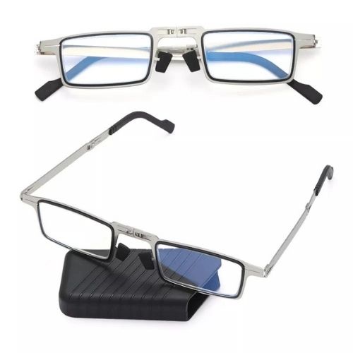 alt: 2x Foldable Reading Glasses Blue Light Blocking Compact Portable with Computer Eye Protection