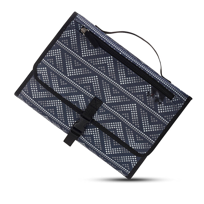 alt: Portable Baby Diaper Changing Mat Waterproof Travel Pad with Headrest and Storage Pockets