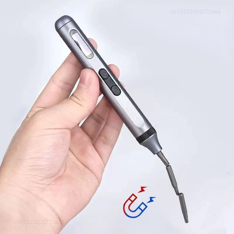 alt: Professional Electric High Torque Precision Screwdriver Set Magnetic Motor 48 S2 Steel Bits and LED Light