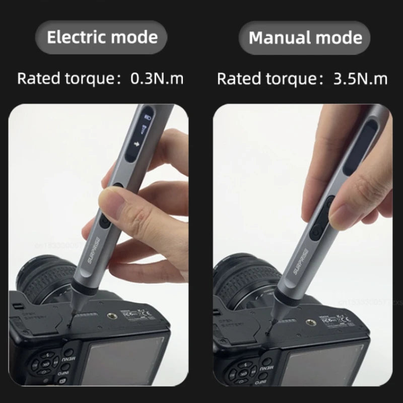 alt: Professional Electric Precision Screwdriver Set with 48 S2 Steel Bits High Torque Magnetic Motor and LED Light
