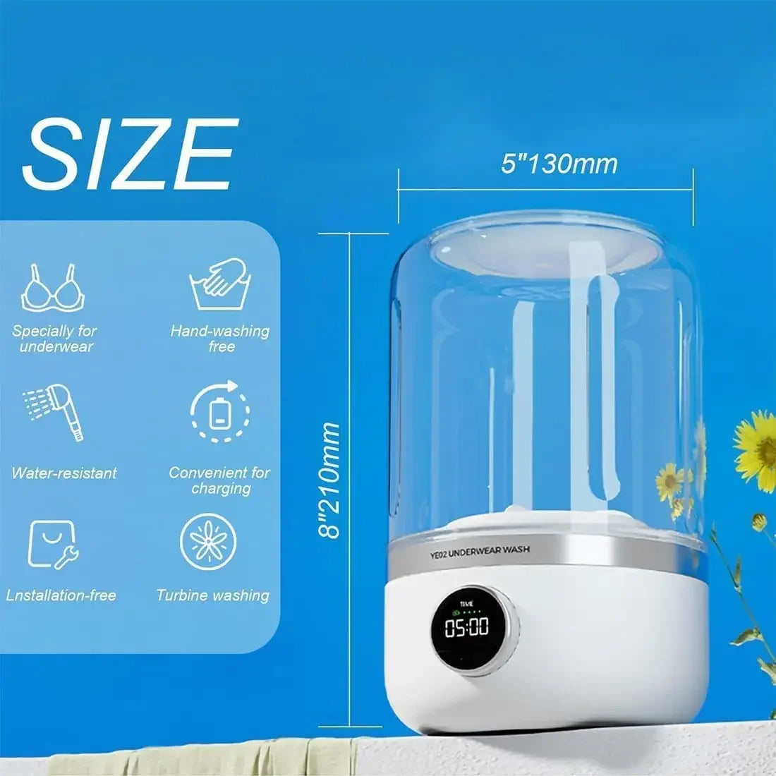 Travel Washer Portable Mini Washing Machine Cordless Rechargeable Compact For RVs And Apartments