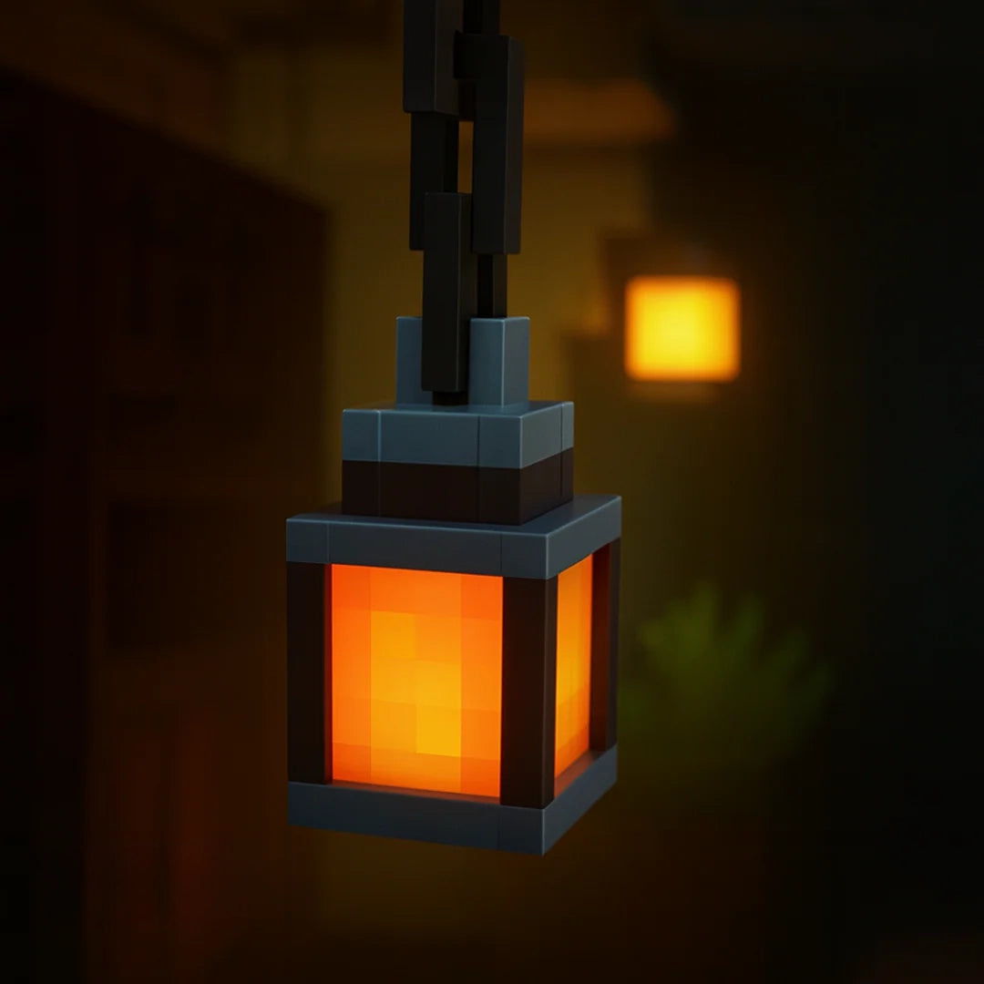 usb pixelated lantern night light