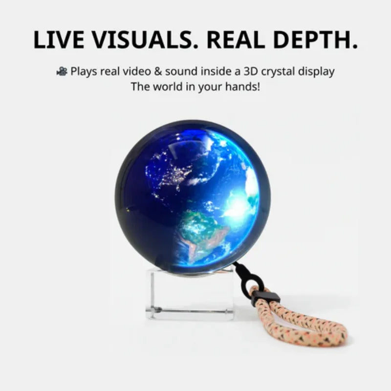 Video Crystal Ball 3D Digital Display Sphere Customizable With Sound Playback