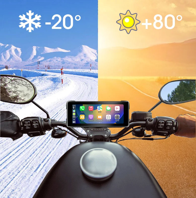 Wireless CarPlay And Android Auto Motorcycle GPS Display 7 Inch Touchscreen