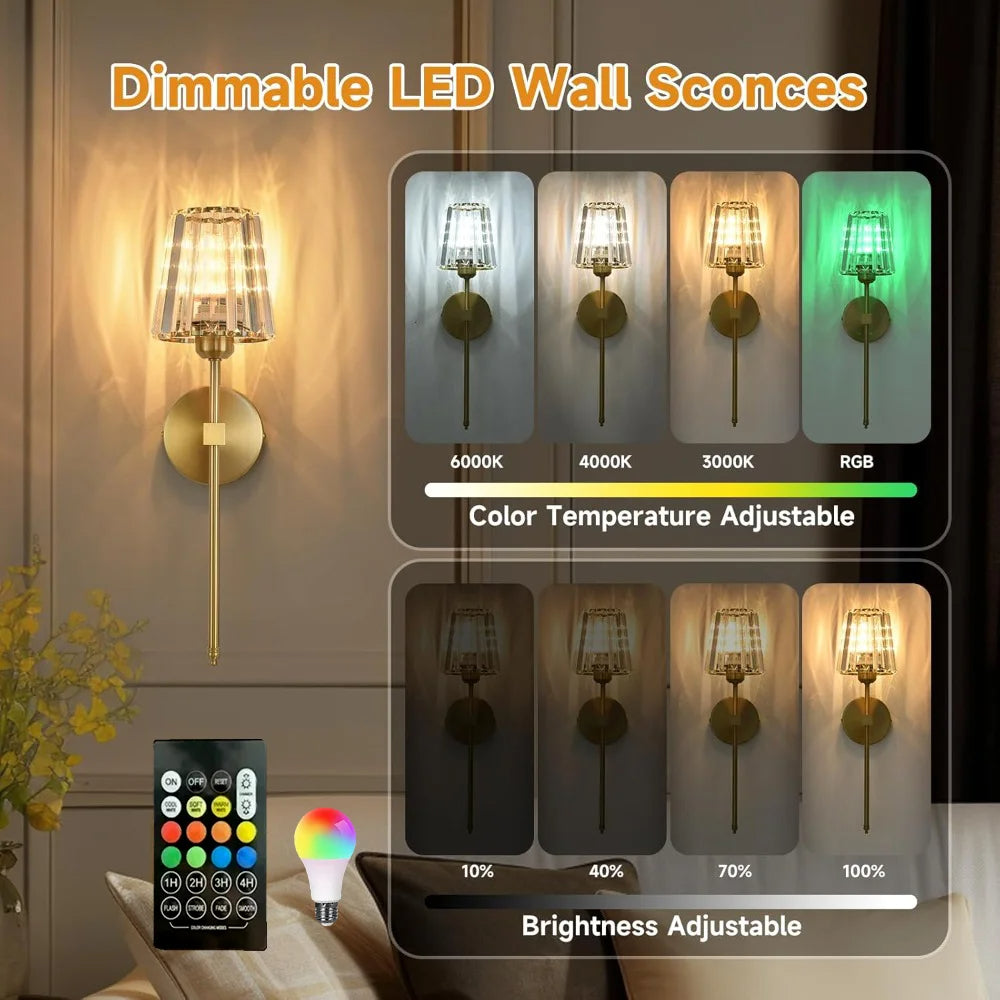 مصباح حائط LED RGB لاسلكي قابل لإعادة الشحن لديكور المنزل
