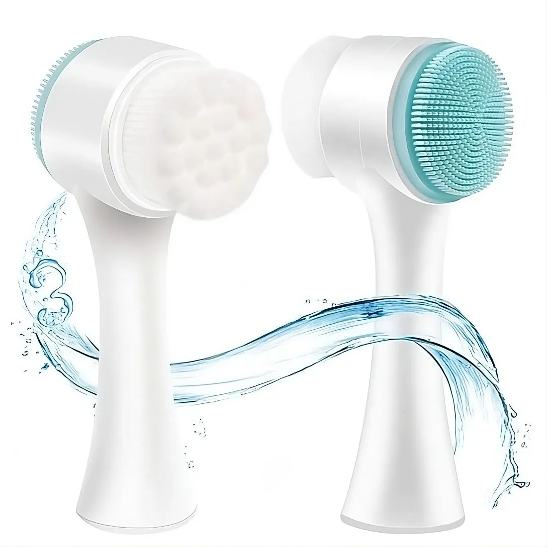 2-in-1 Double-Sided Silicone Face Brush – Gentle Exfoliation &amp; Deep Cleansing for Radiant Skin
