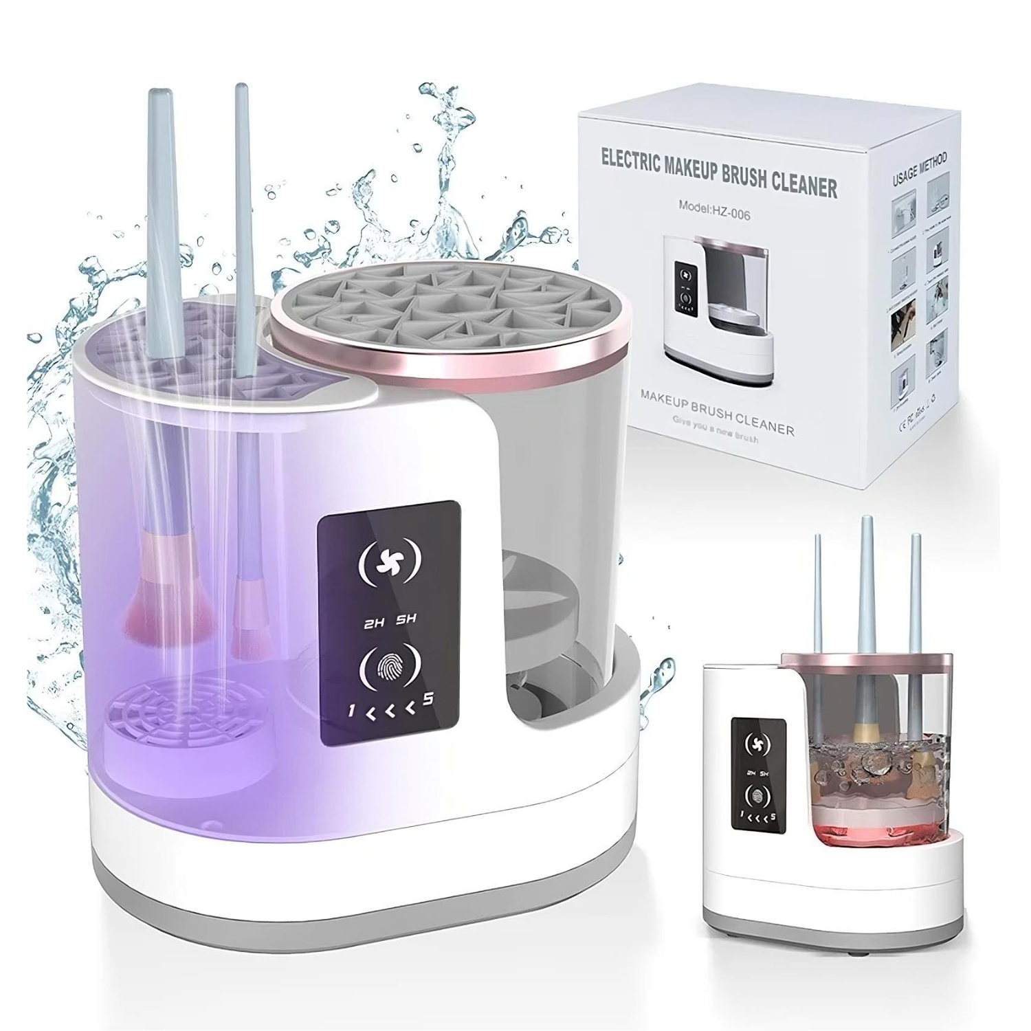 3-in-1 Electric Makeup Brush Cleaner – Clean, Dry &amp; Store Brushes in Minutes