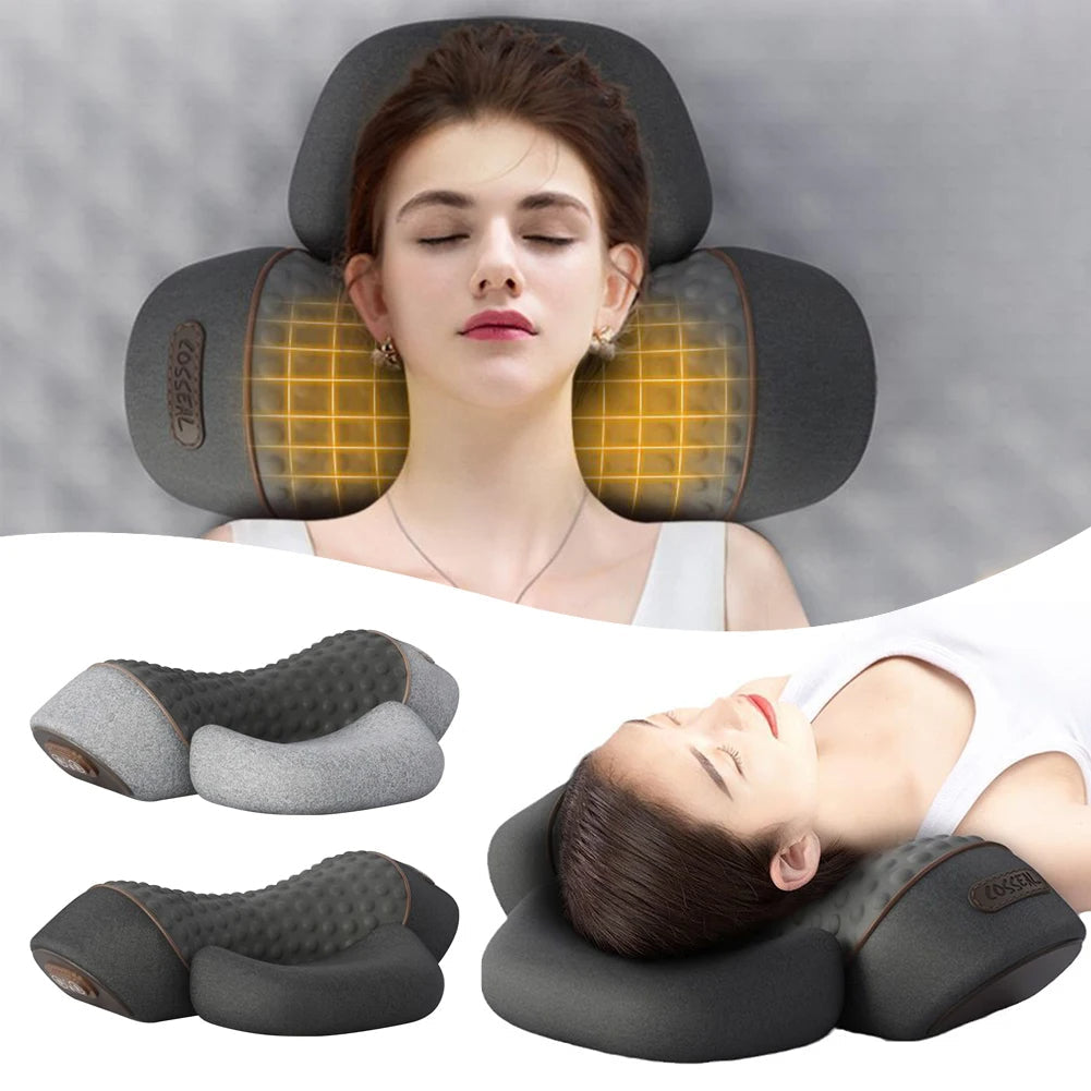 Electric Neck Massage Pillow with Heating &amp; Vibration – Deep Relief for Tension, Stress &amp; Chronic Pain