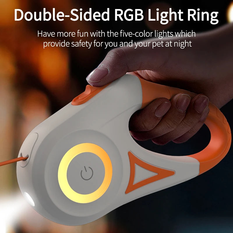 Automatic Retractable Luminous Dog Walking Rope – Smart, Safe &amp; Hands-Free Leash for Night Walks