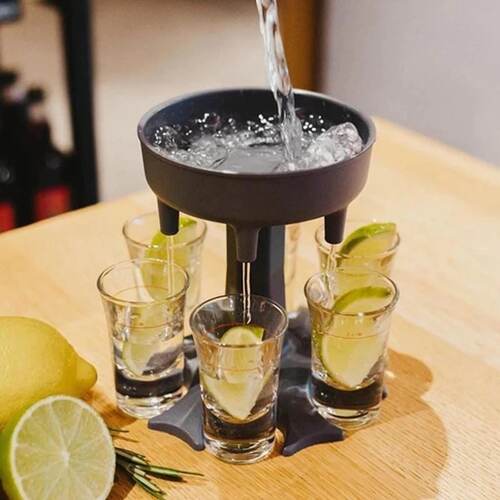 Shot Glass Dispenser with 6 Cups: The Ultimate Party &amp; Bar Beverage Serving Solution