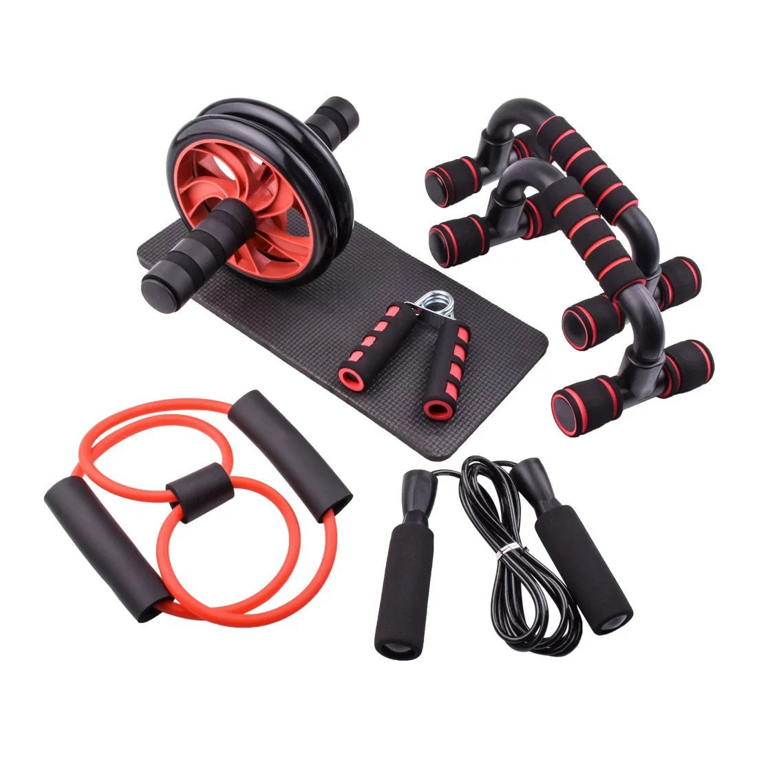 5-in-1 Abs Roller Wheel Kit – Complete Home Gym for Core Strength &amp; Full-Body Fitness