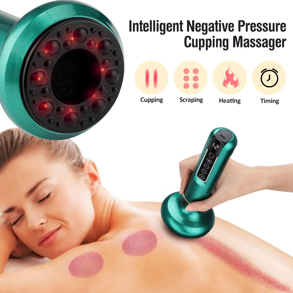 Intelligent Infrared Cupping Massager – Deep Tissue Relief with Heat &amp; Suction Therapy
