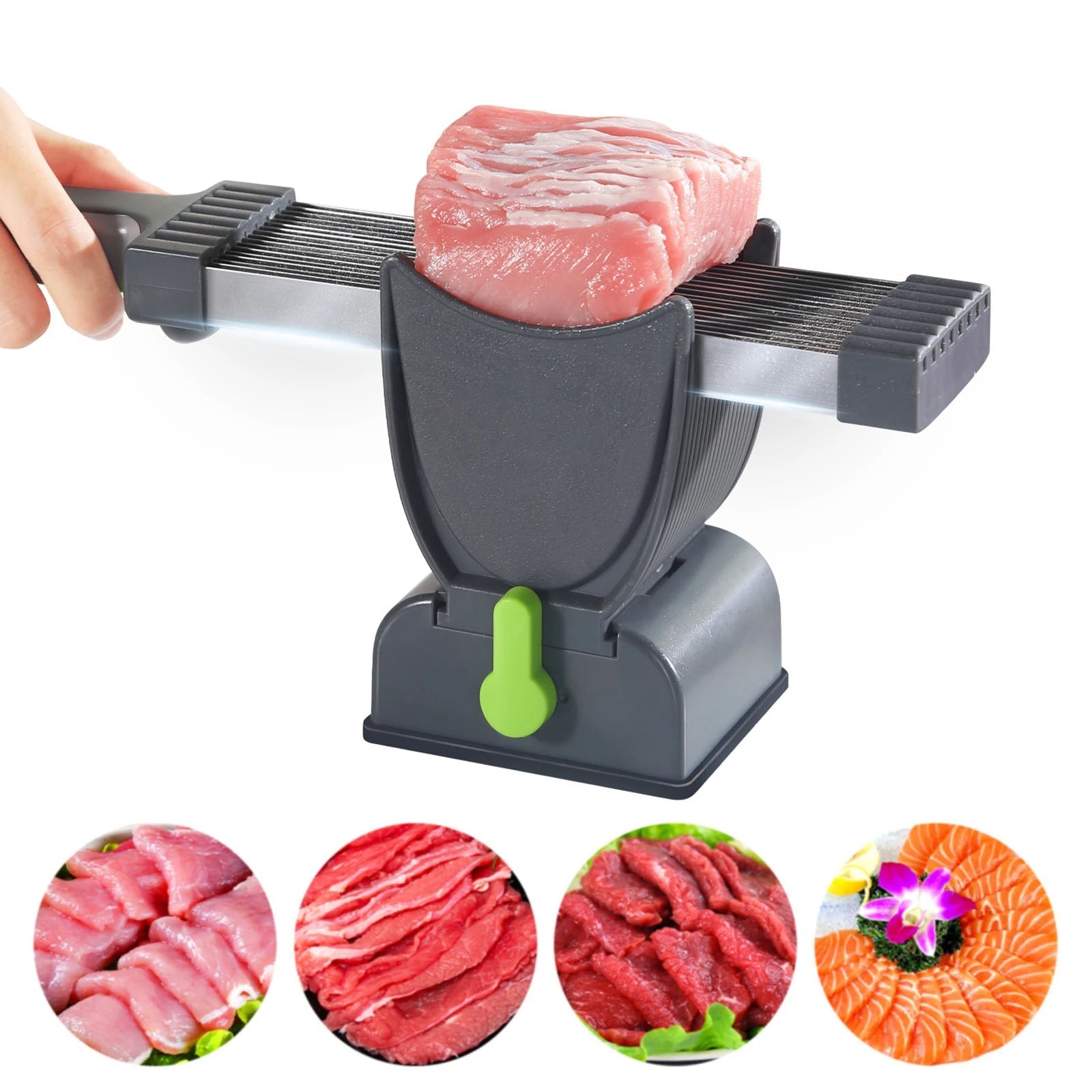 Professional Fresh Meat Slicer – 17-Blade Manual Cutter for Perfectly Thin, Uniform Slices