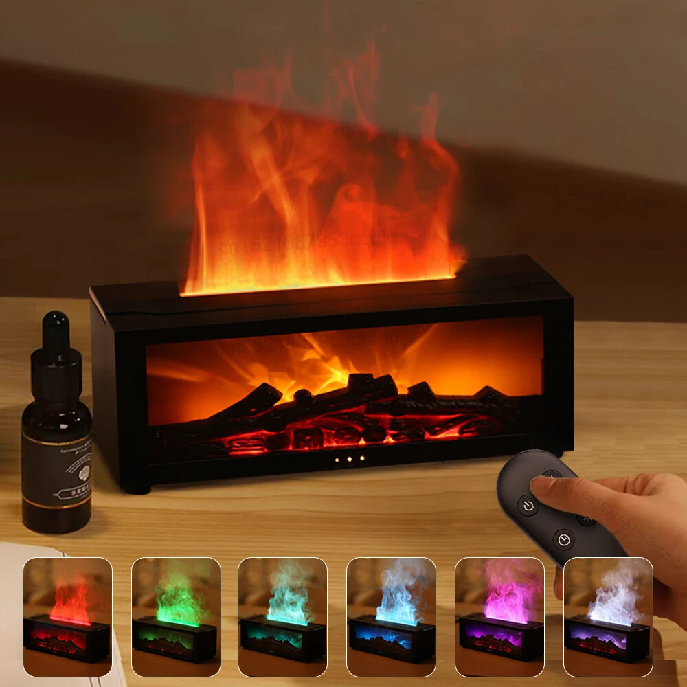 Fireplace Humidifier – Cozy Flame Effect with Soothing Mist &amp; Aromatherapy