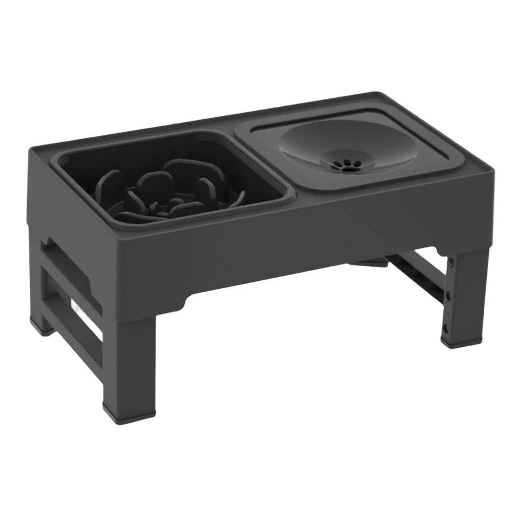 Korotettu sotkumaton koirankulho säädettävällä korkeudella - hidas syöttölaite ja roisketiivis vesikulho keskikokoisille ja suurille koirille