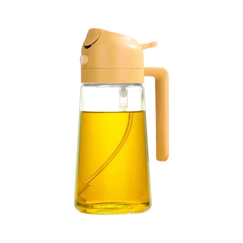 Botol Semprot dan Dispenser Minyak 2 in 1 - Alat Semprot Minyak Dapur Fungsi Ganda dengan Corong Tuang untuk Memasak, Memanggang, dan Menghidangkan Salad