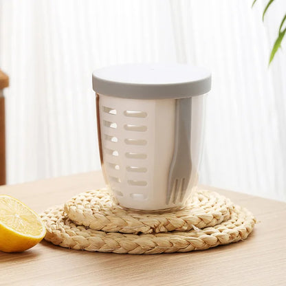 Çatallı Damlatılabilir Meyve Kabı - 650 ml Sızdırmaz Taşınabilir Gıda Kabı - Hareket Halindeyken Atıştırmalıklar, Okul ve Açık Hava Maceraları İçin Mükemmel