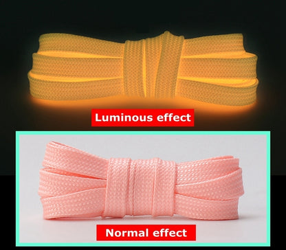 Glow in The Dark Fluorescent Shoelaces - Luminous Neon High Visibility Shoe Laces for Sneakers and Casual Shoes