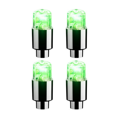 Lastik Supap LED Kapakları - Arabalar, Motosikletler ve Bisikletler için Hareketle Etkinleştirilen Tekerlek Işıkları - Su Geçirmez Renkli Lastik Supap Sapı Işıkları - 4 Parçalı Set