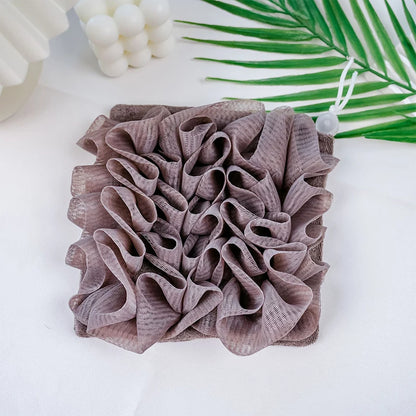 2-In-1 Bath Ball Loofah with Soap Pouch - Dual-Sided Exfoliating Shower Sponge and Washcloth Combo