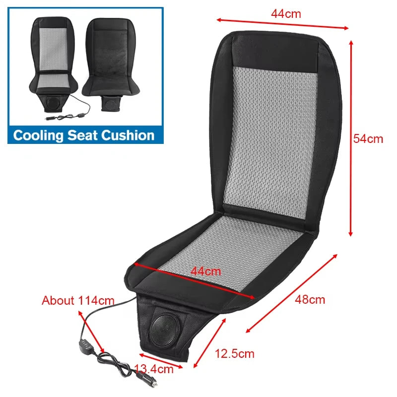 12V Cooling Car Seat Cover Ventilated Seat Cushion with Built in Fan Green
