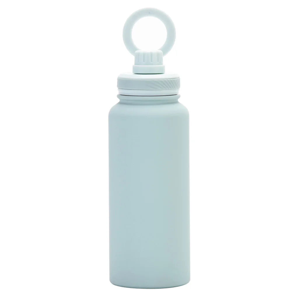 Eristetty ruostumattomasta teräksestä valmistettu vesipullo MagSafe-yhteensopivalla puhelintelineellä - 1 litran all-in-one-neste- ja handsfree-ratkaisu