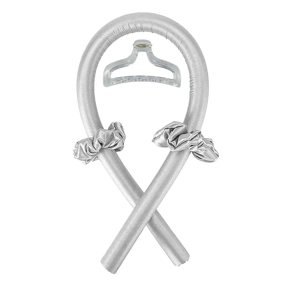 Heatless Curling Rod Headband - No Heat Overnight Hair Curler for All Hair Types - Silk Satin Ribbon Hair Styling Tool with Claw Clip