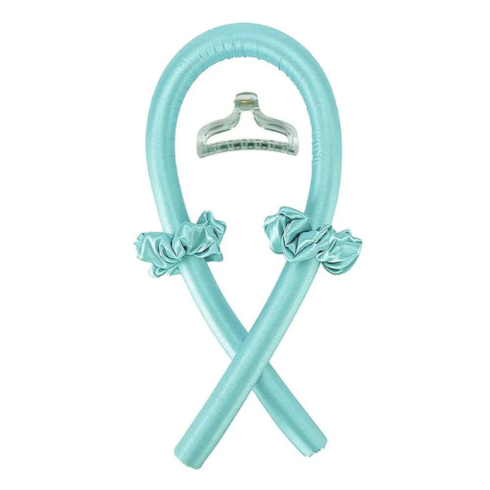 Heatless Curling Rod Headband - No Heat Overnight Hair Curler for All Hair Types - Silk Satin Ribbon Hair Styling Tool with Claw Clip