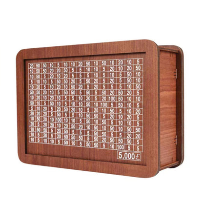 Wooden Money Saving Box with Visual Savings Tracker - Eco-Friendly Goal Challenge Box for Kids and Adults