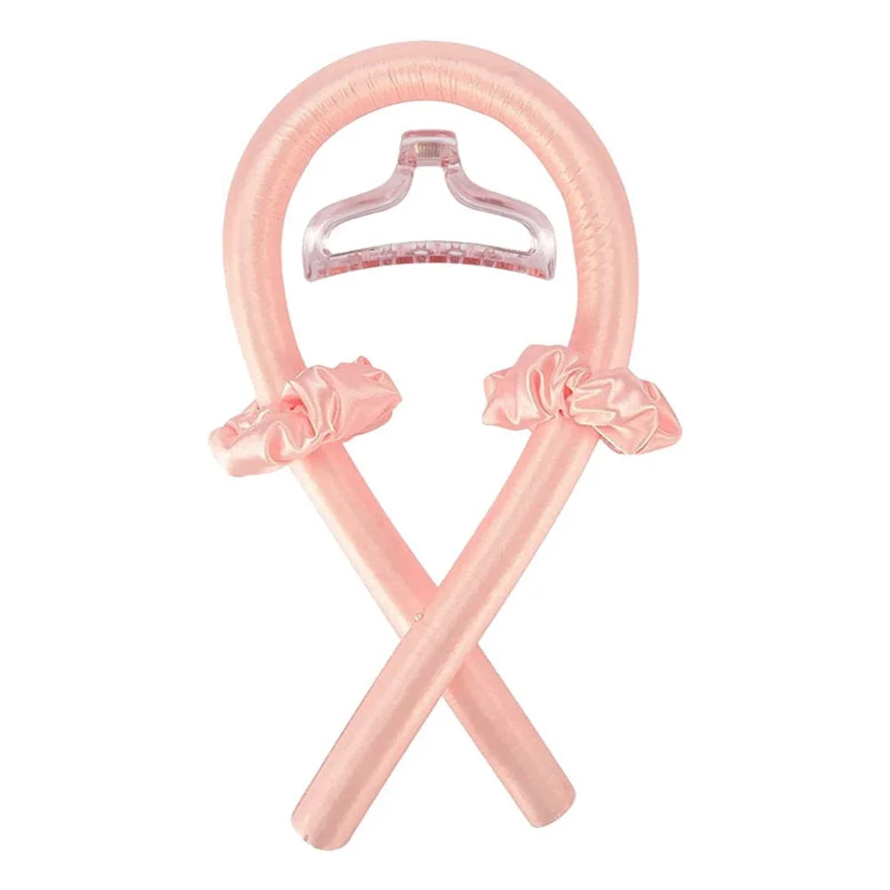 Heatless Curling Rod Headband - No Heat Overnight Hair Curler for All Hair Types - Silk Satin Ribbon Hair Styling Tool with Claw Clip