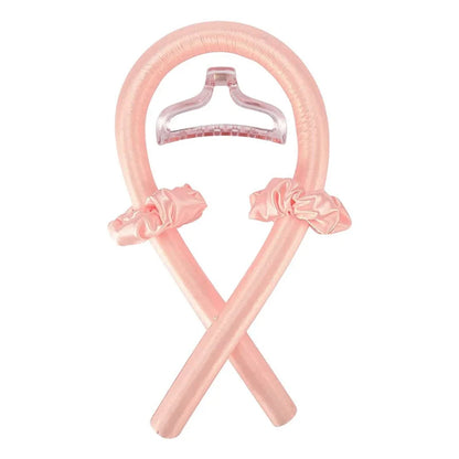 Heatless Curling Rod Headband - No Heat Overnight Hair Curler for All Hair Types - Silk Satin Ribbon Hair Styling Tool with Claw Clip