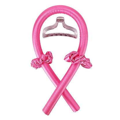 Heatless Curling Rod Headband - No Heat Overnight Hair Curler for All Hair Types - Silk Satin Ribbon Hair Styling Tool with Claw Clip