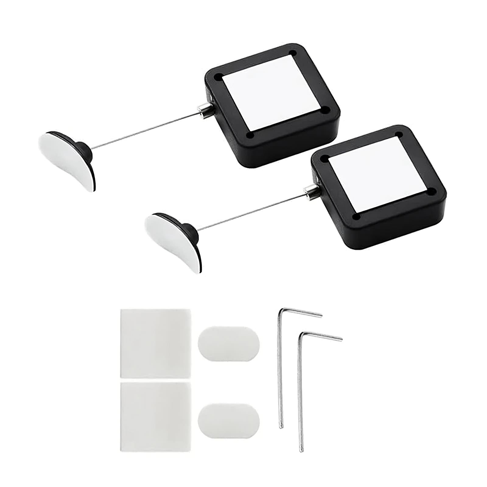 Kabellås til fjernbetjening ved sengekanten - 6,5 fod tilbagetrækkelig anti-tab sikkerhedstether til tv, gaming og AC-fjernbetjeninger (2-pack)