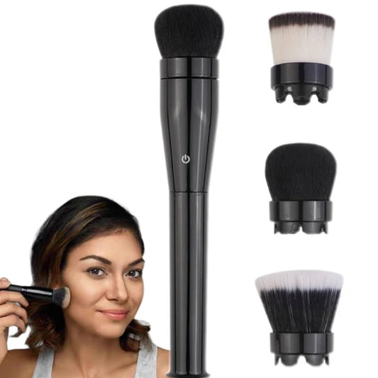 Pennello da Trucco Elettrico Rotante 3-in-1 con Vibrazione - Applicatore Cosmetico Automatico con Testine Intercambiabili