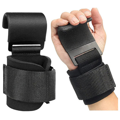 Ganci per Sollevamento Pesi Robusti con Cinghia da Polso Imbottita - Supporto Antiscivolo per Stacchi da Terra, Trazioni e Rematori