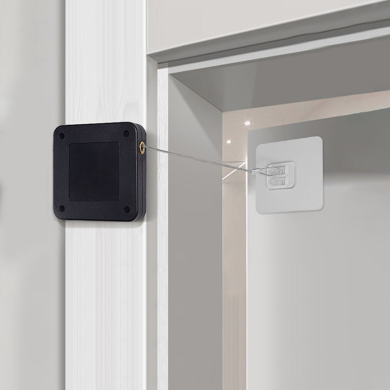 Ferme-Porte Automatique Inductif - Aucun Perçage Requis - Dispositif de Fermeture Automatique pour Maison et Bureau - Système de Fermeture de Porte Anti-Animaux