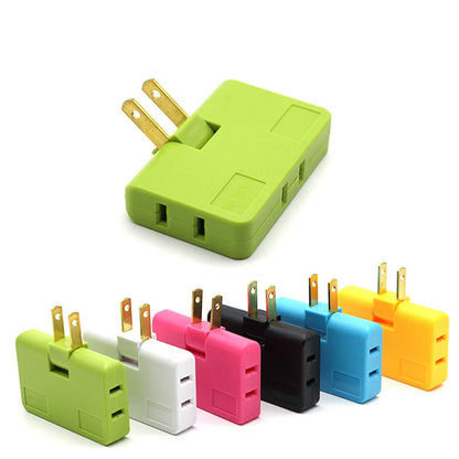 3 in 1 Rotatable Plug Extender 180 Degree Swivel Socket Adapter Compatible with US and EU Outlets
