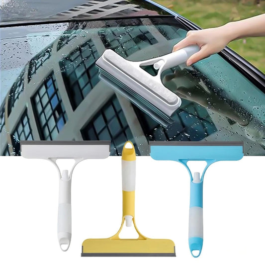 3 in 1 Car Window Cleaner Tool Built In Spray Bottle Microfiber Scrub Wiper Blade Streak Free Auto Glass Cleaning
