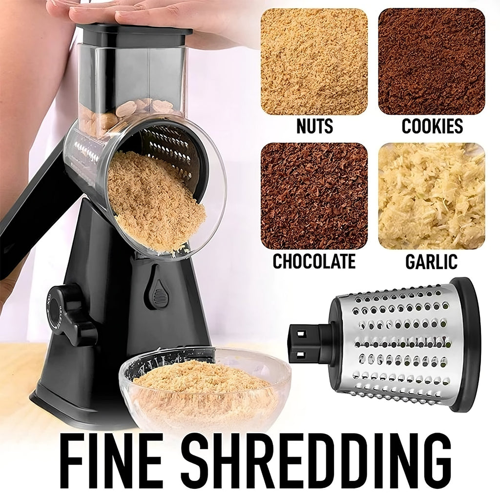 Affettatrice rotante 3 in 1 per formaggio e verdure, utensile da cucina portatile per la preparazione degli alimenti
