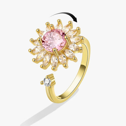 Anello Fidget Anti-Ansietà con Cristallo di Rame - Gioiello Anti-Stress Regolabile