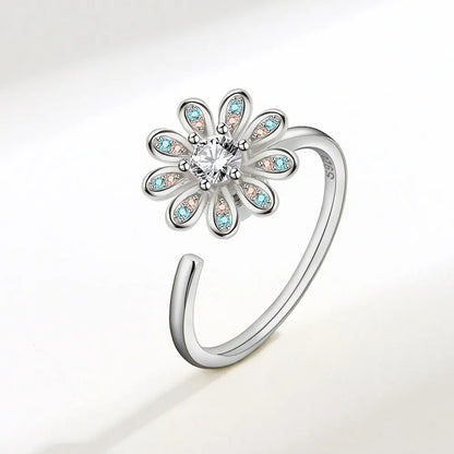 Anello Fidget Anti-Ansietà con Cristallo di Rame - Gioiello Anti-Stress Regolabile