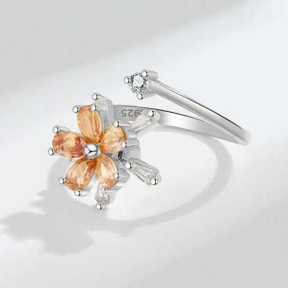 Anello Fidget Anti-Ansietà con Cristallo di Rame - Gioiello Anti-Stress Regolabile