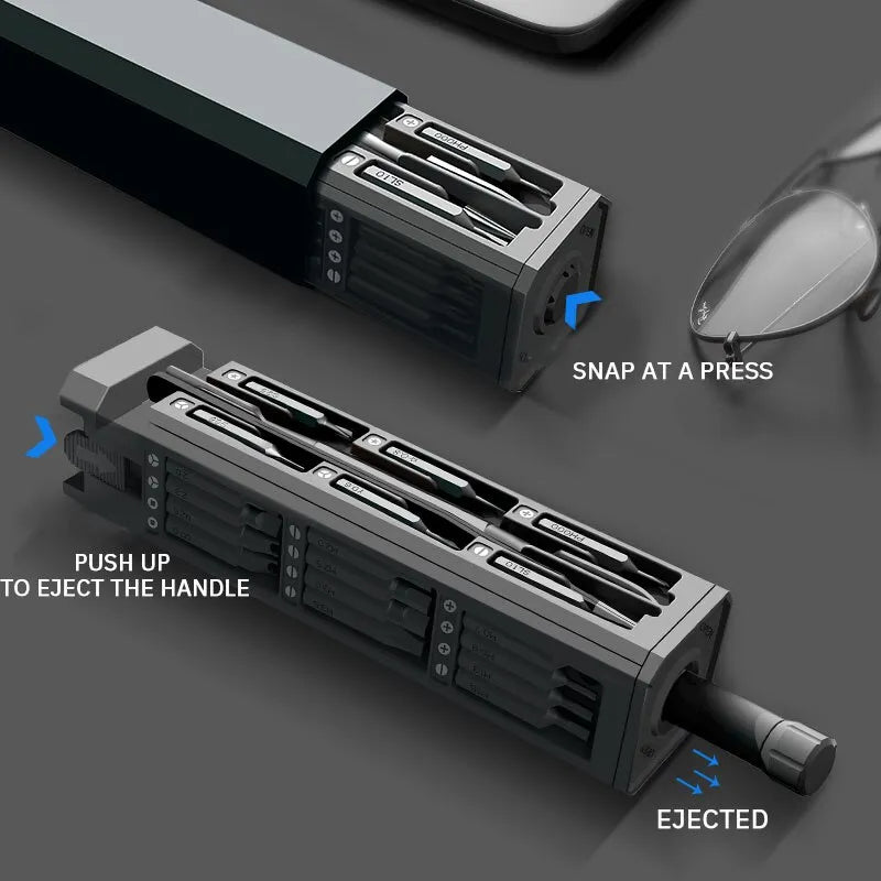 44 in 1 -tarkkuusruuvimeisselisarja - Ammattimainen magneettikorjaustyökalusarja S2-teräskärjeillä elektroniikkaan, kannettavaan tietokoneeseen, puhelimeen, tietokoneeseen, kelloon, laseihin, kameraan ja muuhun