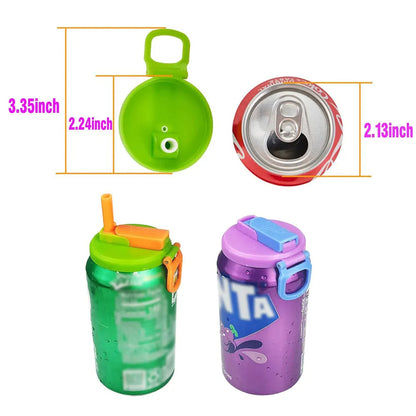 Wiederverwendbare Getr?nkedosen-Deckelabdeckung mit Silikon-Strohhalm - BPA-freie auslaufsichere Dosenabdeckungen für Standard 12oz-Dosen