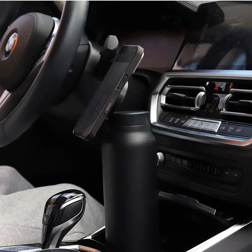 MagSafe-yhteensopiva eristetty vesipullo 360° kääntyvällä puhelintelineellä - 24 unssia ruostumatonta terästä