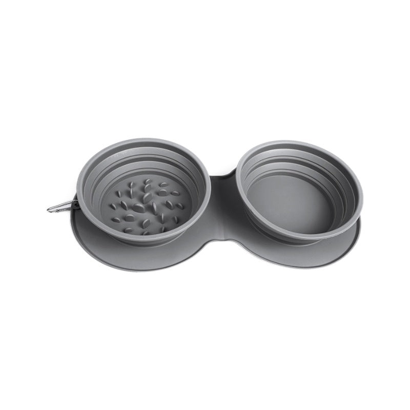 Premium silikonista kokoontaitettava hidas syöttökuppi - BPA-vapaa kokoontaittuva koiran- ja kissan matkakulho tukehtumisen estävällä muotoilulla